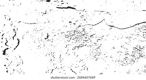 Textura monocromática composta por elementos gráficos irregulares. Fundo grunge irregular angustiado. Ilustração vetorial abstrata. Sobreposição para efeito e profundidade interessantes. Isolado no fundo branco.