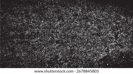 Monochrome texture composed of irregular graphic elements. Distressed uneven grunge background. Abstract vector illustration. Overlay for interesting effect and depth. Isolated on white background.