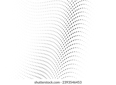 Textura monocroma media onda de puntos negros sobre fondo blanco