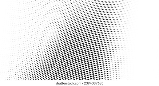 Textura monocroma media onda de puntos negros sobre fondo blanco