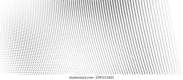 Monochrome texture halftone wave of black dots on a white background