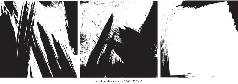 Monochrome texture. Set of Abstract backgrounds. Grunge background for posters, cards, invitations, websites, wallpapers. Vector illustration