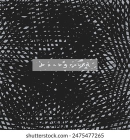 Monochrome textured brush stroke abstract background vector design. Modern rough halftone background with different element.