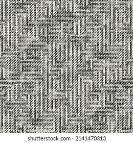 Monochrome Moiré Textured Maze Pattern