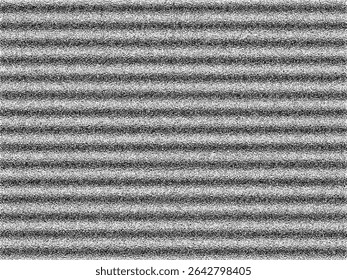um padrão monocromático, texturizado de listras horizontais com uma aparência granulada, estática, criando uma sensação de distorção visual ou ruído.