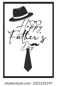 Monochrome Theme Vertical Father's Day Greeting Card and Poster Template Design