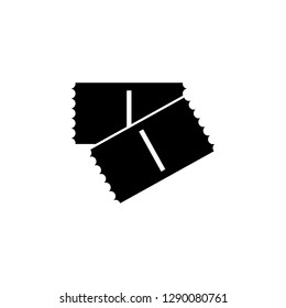 Monochrome ticket icon. Vector illustration. Two ticket. Cinema ticket