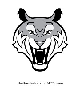 Monochrome Tiger head Illustration