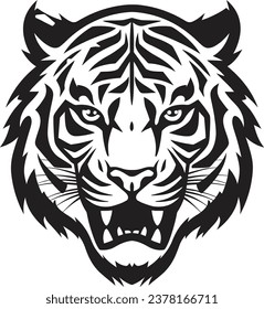 Monochrome Tiger King Symbol Elegant Panthera Insignia