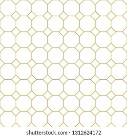 Monochrome tile in gold. Seamless geometric vector pattern