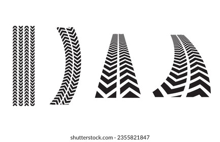 monochrome tire tracks. vector illustration