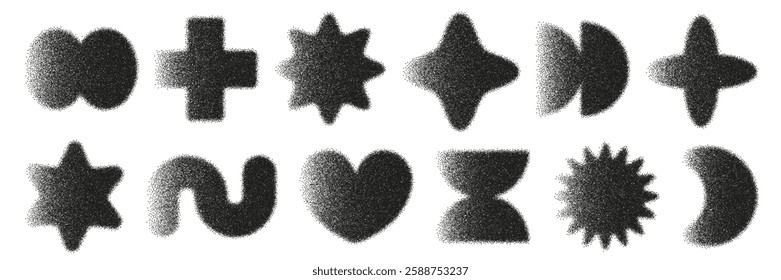 Monochrome translucent geometric shapes exhibit dynamic patterns with gradual blur and noise effects, creating an intriguing visual experience in abstract design.