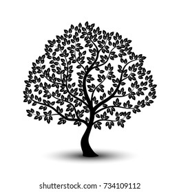 Monochrome tree icon on white background.