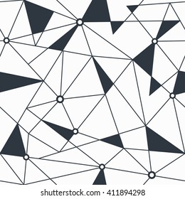Monochrome triangle geometric seamless pattern