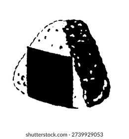 Monochrome Triangle Onigiri Fully Wrapped in Nori Seaweed