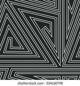 monochrome triangle spiral seamless pattern