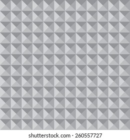 Monochrome triangles vector seamless pattern. Volume optical illusion. Shades of grey.