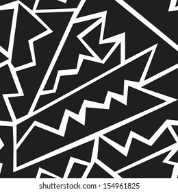 monochrome tribal seamless pattern