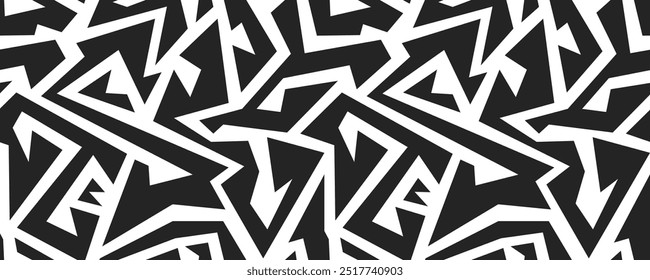 Padrão tribal monocromático sem emenda Ilustração de vetor