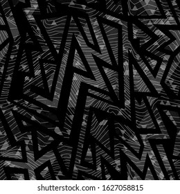 Monochrome tribal vector geometric pattern
