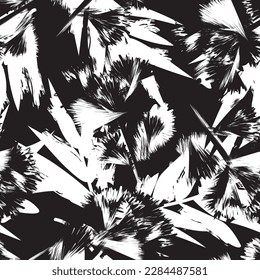 Monochrome Tropical Leaf seamless pattern design for fashion textiles, graphics and crafts