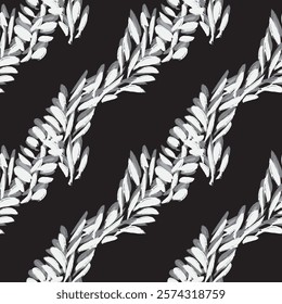 Monochrome Tropical Leaf seamless pattern design for fashion textiles, graphics and crafts