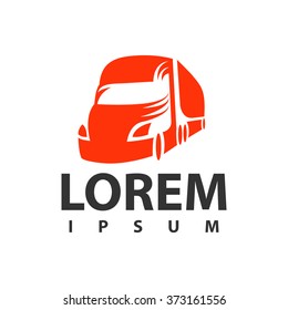 Monochrome truck vector logo