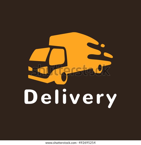 Monochrome truck vector logo. Delivery truck icon.\
Delivery icon. Delivery\
van.
