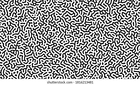 einfarbiger Turing-Hintergrund. Abstraktes Diffusionsmuster mit chaotischen Formen. Vektorgrafik.