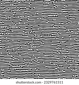 Monochrome Turing reaction background. Abstract diffusion pattern with chaotic shapes. Vector illustration.

Format Vektor