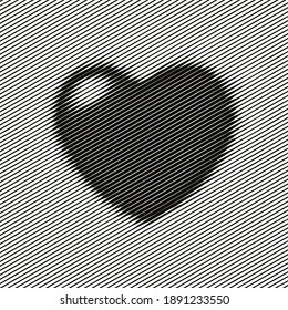 Monochrome tv noise heart with flare icon. Vector illustration.