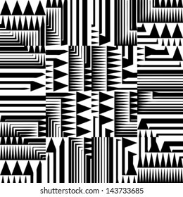 Monochrome Twisted Geometric Striped Pattern