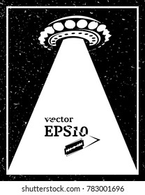 Monochrome UFO invasion frame