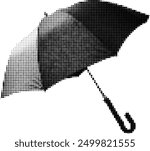 Monochrome umbrella, reenvisioned with a striped dot technique.