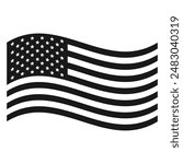 Monochrome United States of America flag. Vector illustration