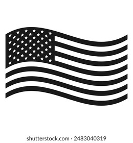 Bandera monocromática de los Estados Unidos de América. Ilustración vectorial