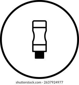 Monochrome USB Connector Icon in Circle for Connectivity and Communication Needs