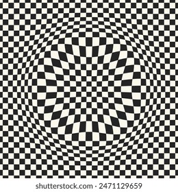 Monochrome Variegated Check Textured Pattern