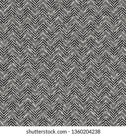 Monochrome Variegated Checkered Herringbone Textured Background. Seamless Pattern.