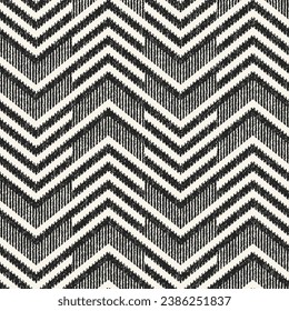 Monochrome Variegated Chevron Textured  Pattern