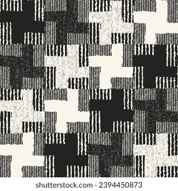 Monochrome Variegated Houndstooth Check Pattern