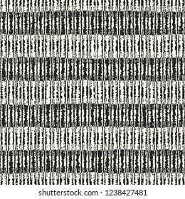 Monochrome Variegated Stroke Striped Textured Distressed Background. Seamless Pattern.