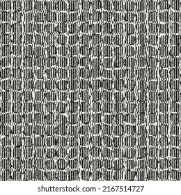 Monochrome Variegated Stroke Textured Grid Pattern