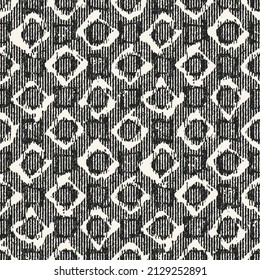 Monochrome Variegated Stroke Textured Square Dots Pattern