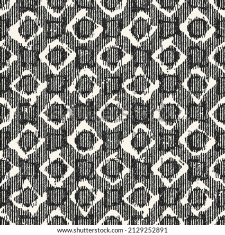 Monochrome Variegated Stroke Textured Square Dots Pattern