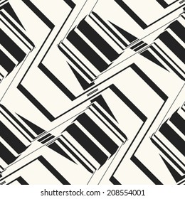 Monochrome Variegated Textured Broken Geometric Pattern