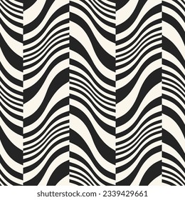 Monochrome Variegated Textured Irregular Waves Pattern