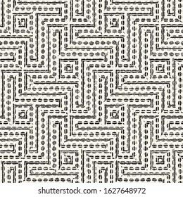 Monochrome Variegated Textured Twisted Checked Pattern.