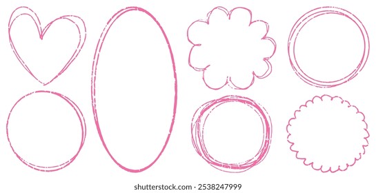 Monocromático várias formas quadros vetor coleção. Design moderno na moda em estilo de desenho infantil.