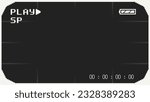 Monochrome VCR Player Interface screen, Pixelated with rounded frame